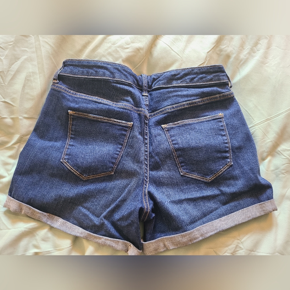 Women's Blue Denim Shorts - Picture 2 of 3